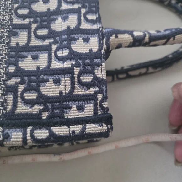 Christian Dior Oblique Book Tote Bag Blue Small - Picture 12 of 14